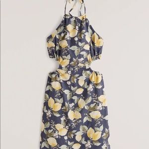 Linen Halter Cutout Mini Dress